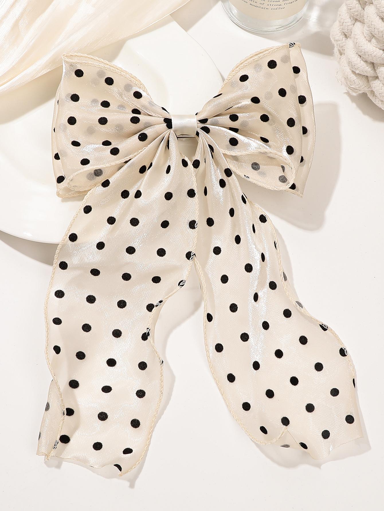 Модная Заколка для Волос с Бантом Премиальное Ощущение Бежевая Сетчатая Лента Пружинящий Зажим Аксессуары для Волос Премиальное Долговечное Качество Полезный