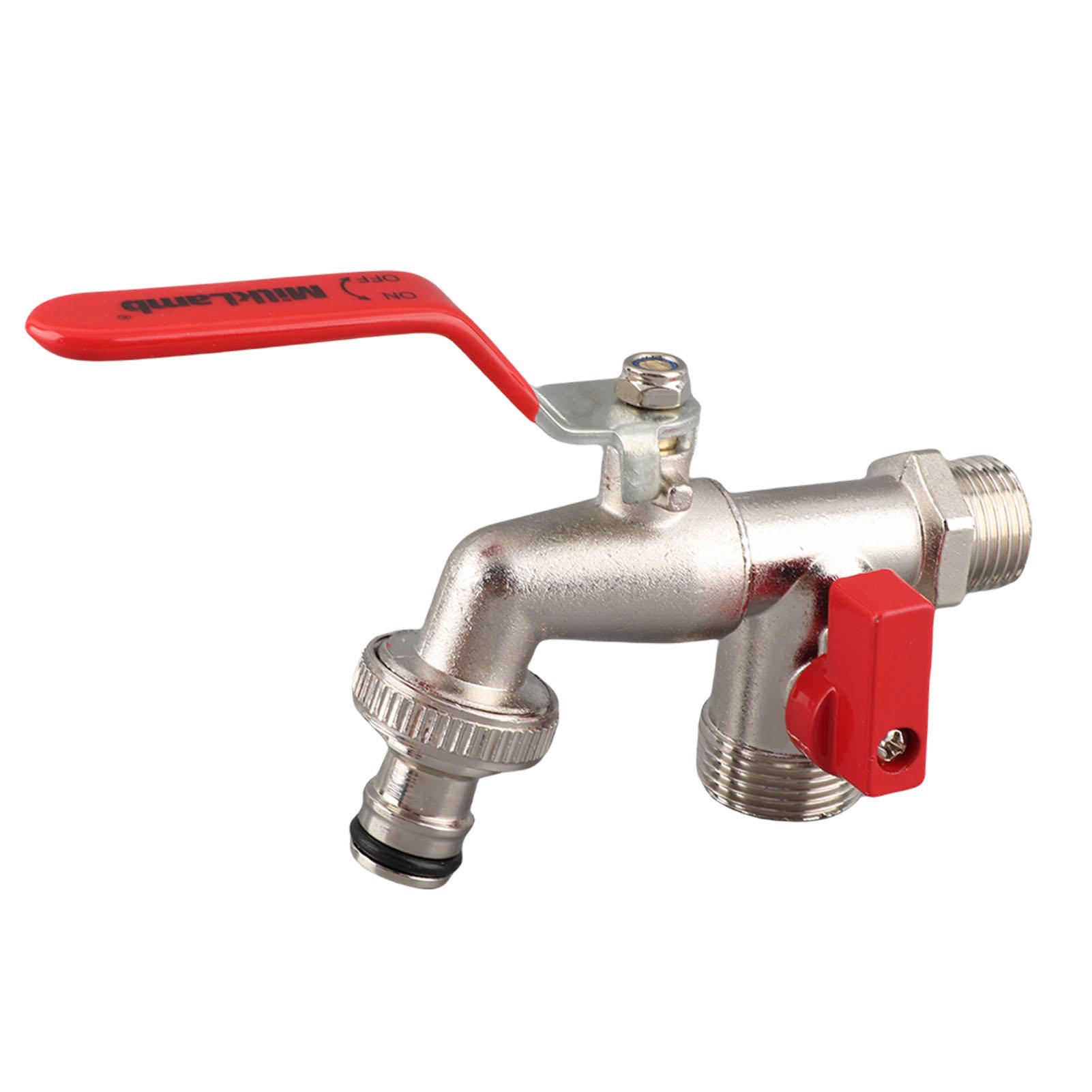 

Двовентильний кран Клапан для шланга пральної машини Цинковий сплав Гальванічне покриття 1 вхід 2 виходи Клапан крана для пральної машини