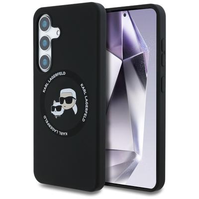 Case Karl Lagerfeld Silicone Double Heads And Circle Magsafe For Samsung Galaxy S25 Black