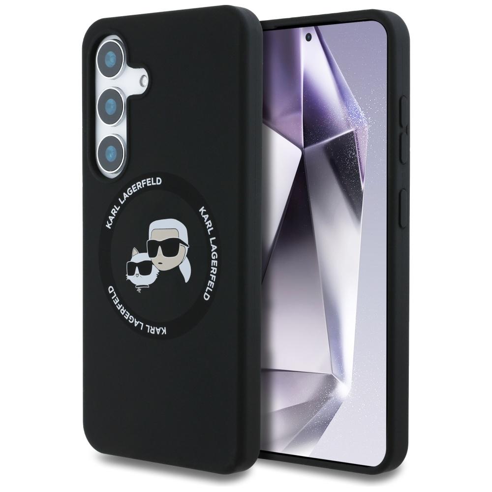 Karl Lagerfeld Silicone Double Heads And Circle Magsafe Case For Samsung Galaxy S25+ Black