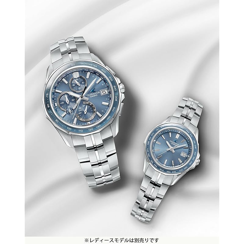 Casio Oceanus Watch (OCW-S7000E-2AJF) Made in Japan, Manta, Bluetooth, Radio-Controlled Solar Watch, Sapphire Crystal, Light Blue, Men's