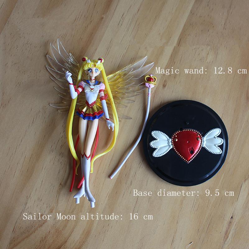 Japan Anime 16cm Sailor Moon Dress Queen Action Figure PVC Wedding Dress Collection Model Toys for Decor Cartoon Doll Gift