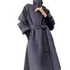 New Style Double-Faced Wool Coat with Stand Collar and Side Buttons - Autumn/Winter 2026 Collection