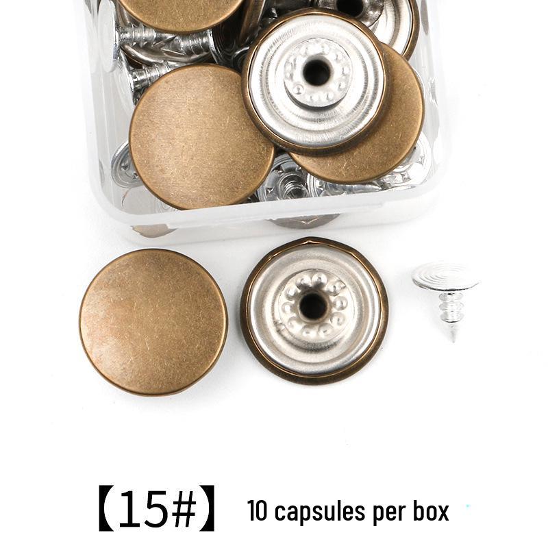 Metal Tack Buttons for Denim Jackets, Overalls, and Clothing - Men's, Women's, and Children's Apparel.