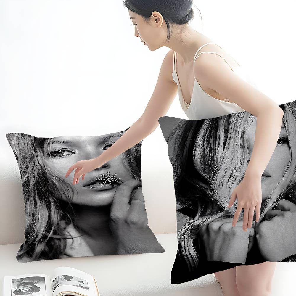 Model K-Kate Moss Personalized Pillow Cover Kids Bedroom Wild Party Decor Pillowcase Kid Birthday Shower Gift