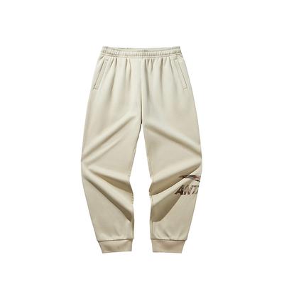 Lifestyle Series Letter Loose Mid Waist Fleece Cuffed Knitted Sports Pants Men Bottoms Light-Smoke-Gray 952448307-3