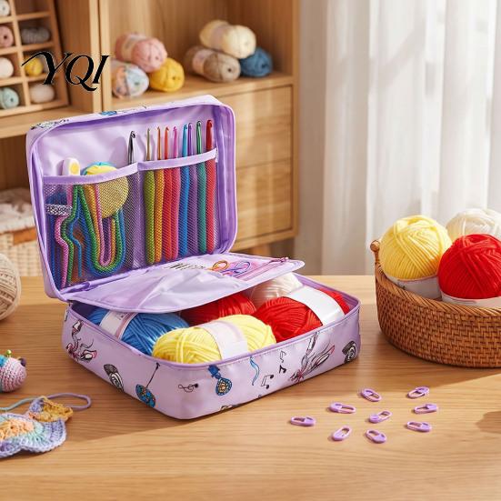 Handgefertigte Bastelbedarf für Erwachsene 59 Stück/Set Häkelnadeln Werkzeugset, Ergonomische Haken Garn Zubehör Set Kit mit Aufbewahrungstasche, Komplettes Werkzeug für Anfänger,