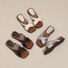 Summer New Fashion Korean Bow Wedge Slippers Female Retro Open-toed Fairy Wind Wearing Thick-soled Cool Slippers