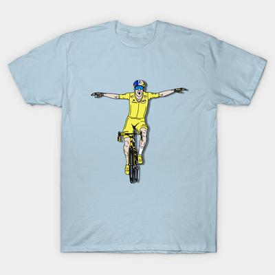 Men Black Print T-shirt Wout Van Art In France 2022 - Stage 4 Victory No-Cut Transfer Paper Print Cotton Tshirt