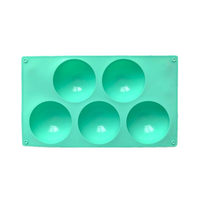 5-Hole Circular Footprint Silicone Baking Tool Non-Toxic Flexible DIY Mold for Cookie Fondant Cake Chocolate Holiday Gift Making