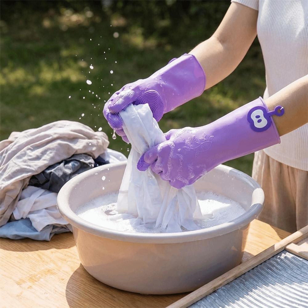 Waterproof Dishwashing Gloves Hanging Household Gloves Comfortable Latex Gloves Dishwashing