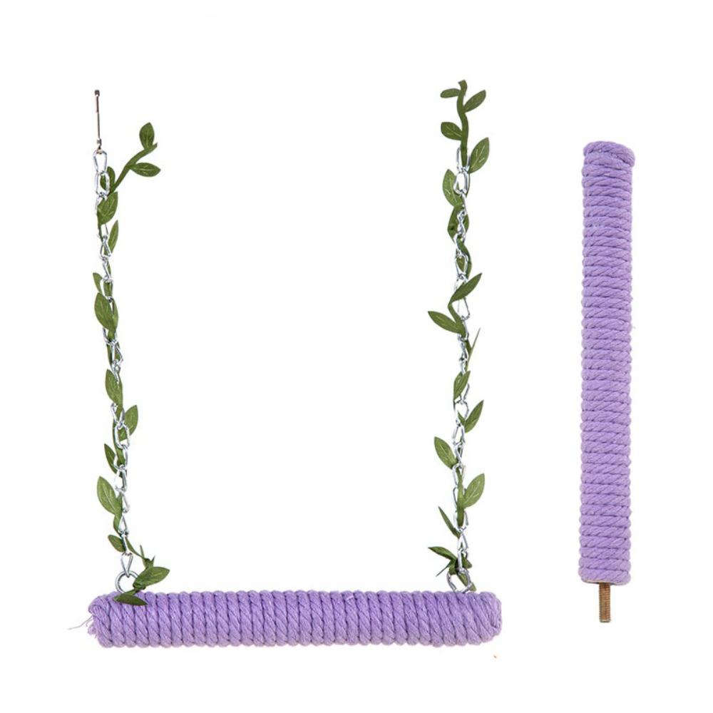 Wear-resistant Bird Swing With Cotton Rope Bird Cage Stand Stick Parrot Swing Toy  Cockatiels