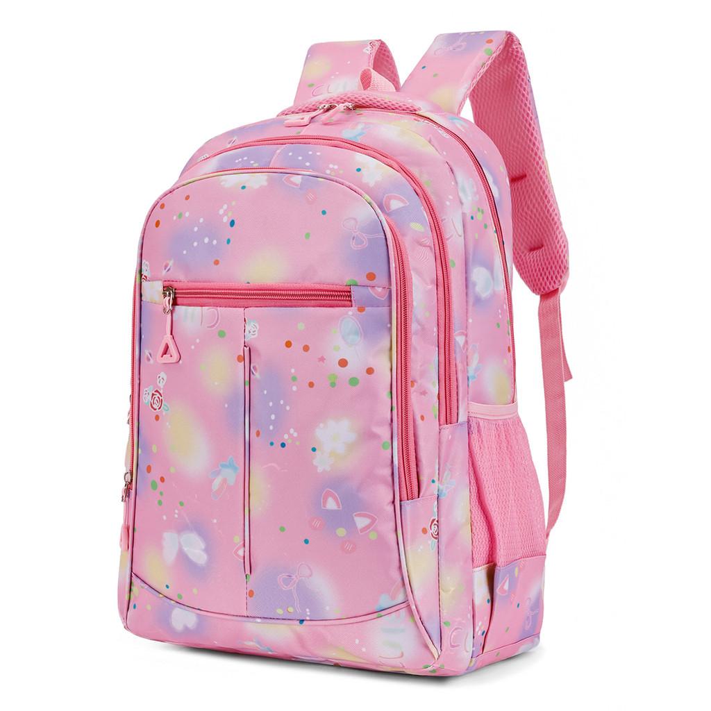 Floral Embossed Kids Backpack With Breathable Fabric For School And Outings