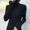 Women Pullover Turtleneck Sweater Autumn 2023 Long Sleeve Elastic Korean Simple Basic Jumper Solid Color Tops 16675
