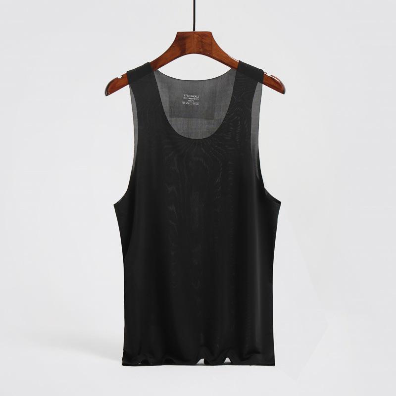 Liquid Ice Silk | Seamless Super Thin Men's Quick-Dry Vest, V-Neck & Round Neck, High Elasticity, Ideal for Summer Sports