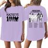 Women's Short Sleeve T-Shirt Casual Letter Print Neck Tee for Daily Wear