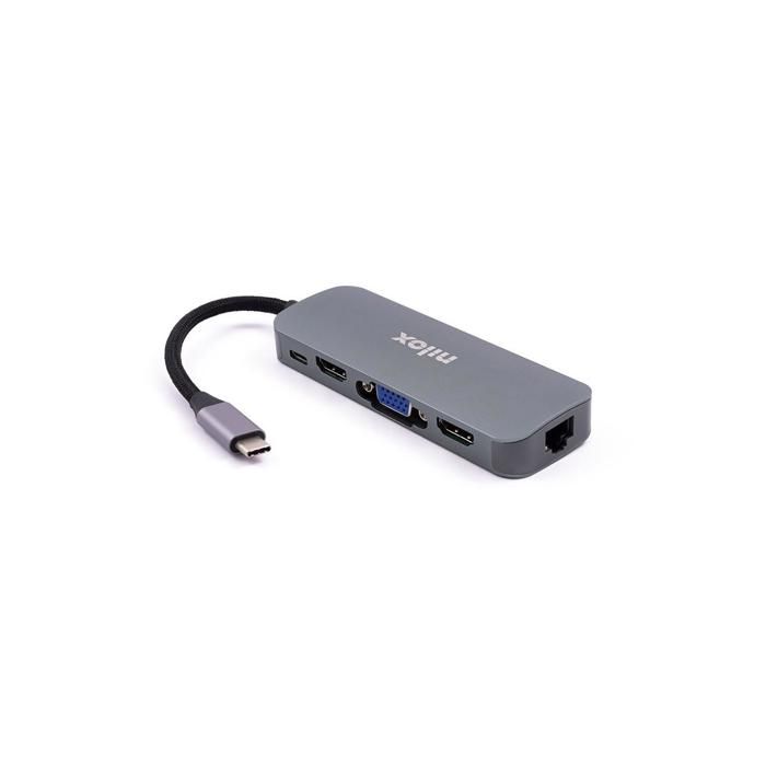 Station D'accueil - NILOX - Type C - 3x USB 3.0 - 1x HDMI - 1x VGA