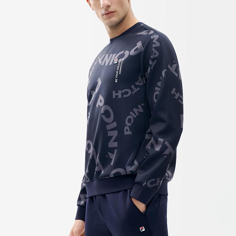 FILA Athletics Printed Knit Pullover Sweatshirt Men Sweatshirt A11M213202FZA