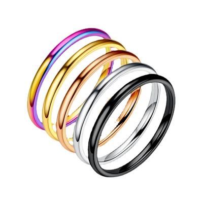 2mm Edelstahl dünner Ring weibliches Temperament Nischen schlichter Ring Paarring