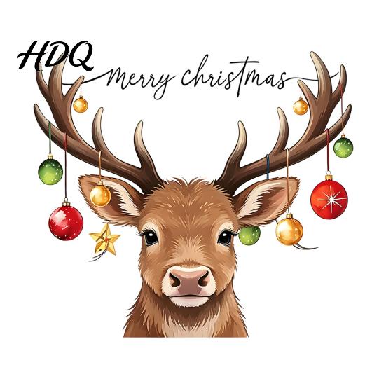 Removable PVC Wall Art Christmas Elk Toilet Seat Cover Sticker Cartoon Reindeer Lid Waterproof Glass Stickers Decal Self-Adhesive Bathroom