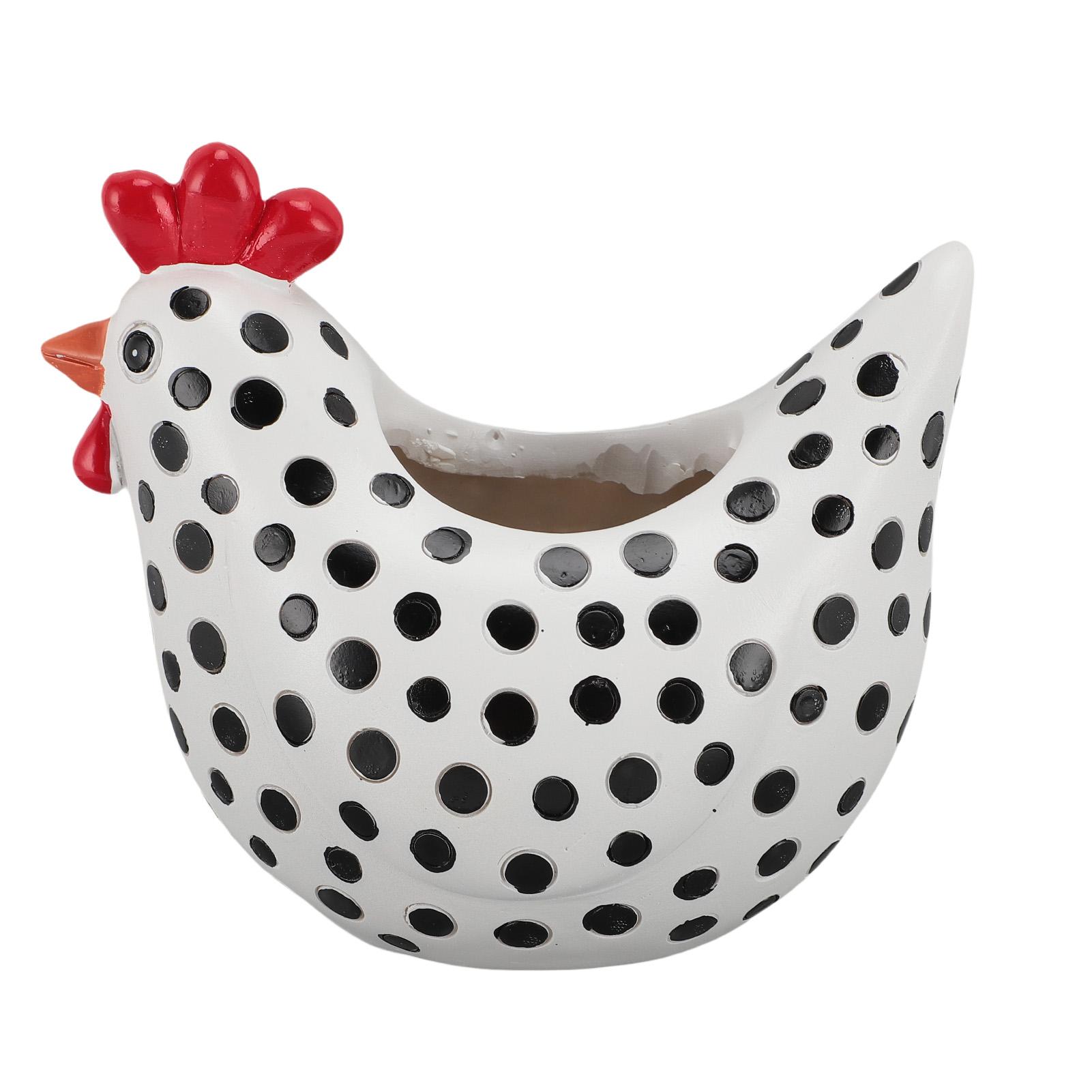 

Куриный горшок для рассады забавный декоративный смоляной цветок петух суккулентный горшок для растений садовый газон украшение с White