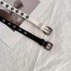 Women'S American Vintage Belt Casual Rivet Thin Leather Belt Punk Style Metal Rock Unique Versatile Belt Accessories
