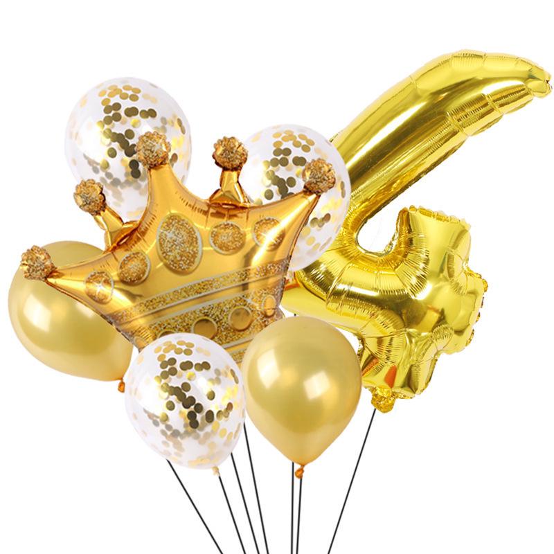 Gold Crown Balloon Set for First Birthday Party Decorations