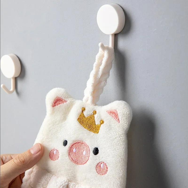 Hand towel household cute absorbent kitchen towel lazy rag wipe towel solid color children's hand
