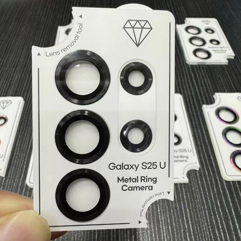 1Set Metal Camera Lens Ring Protector For Samsung Galaxy S26 S25 S24 S23 Ultra Plus Transparent Tempered Glass Rear Lens Cover