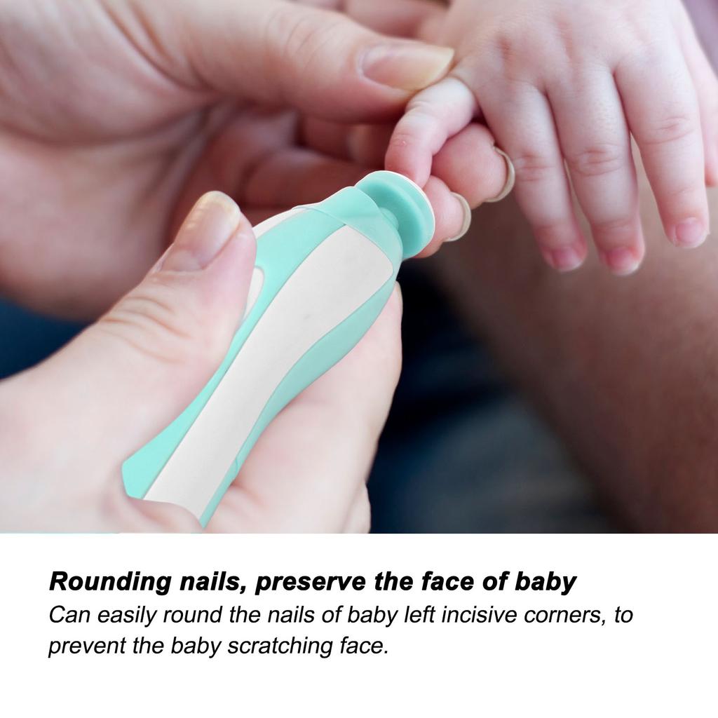 Baby Electric Nail Grinder Low Noise Manicure Care Portable Infants Nail File with 6 Grinding Hd
