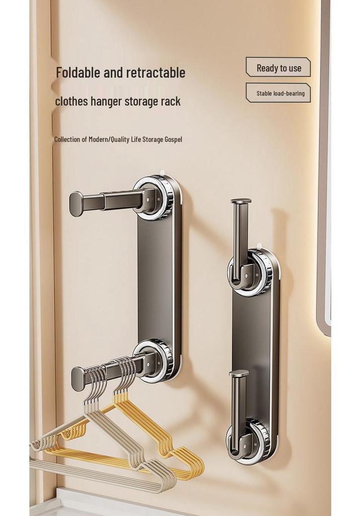 No-Drill Telescopic Wall-Mounted Clothes Drying Rack for Home Balcony