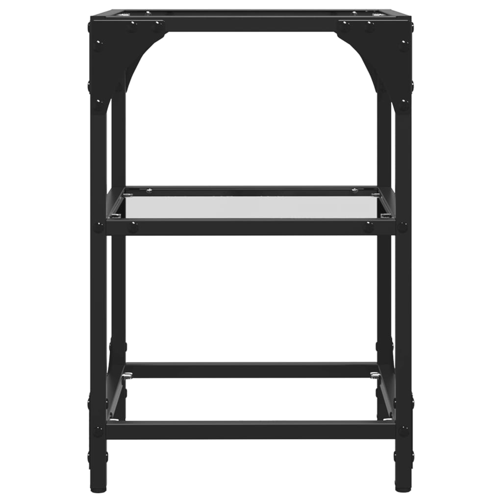 Coffee Tables with Glass Top 2 pcs Transparent 30 x 30 x 45 cm Steel