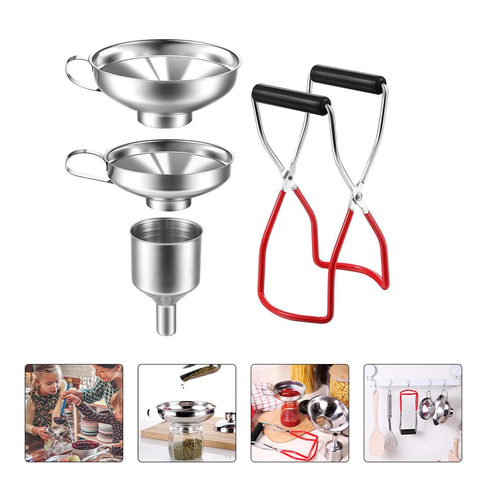 

Can Clip Kitchen Gadget Противоскользящая воронка для масла из нержавеющей стали для подъема жидкости Практичный домашний соус-воронка серебряный