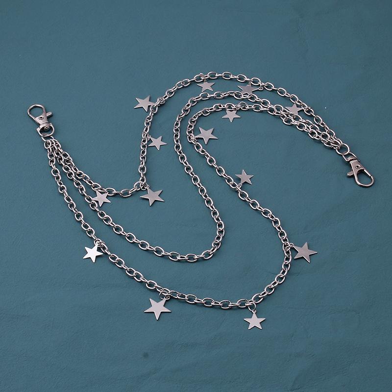 New Versatile Pentagram Pendant Chain Trendy Hip Hop Jeans Waist Chain Fashion Accessories