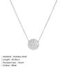 EManco Round Stainless Steel Necklaces for Women Korean Pendant Gold Choker Necklace for Women Fashion Jewelry