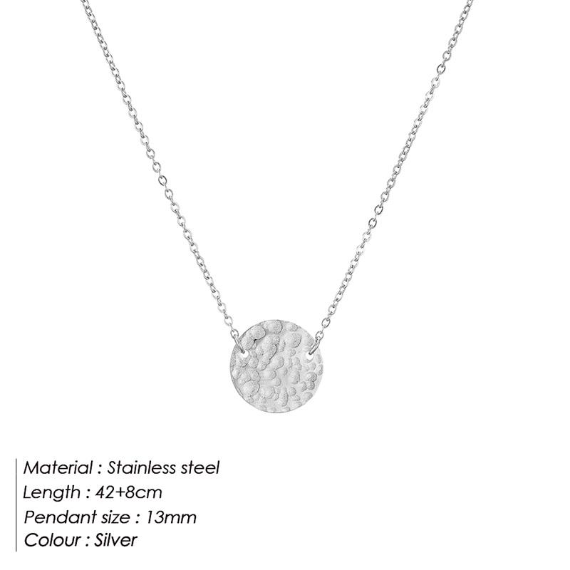 EManco Round Stainless Steel Necklaces for Women Korean Pendant Gold Choker Necklace for Women Fashion Jewelry