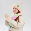 Children's Hat, Scarf And Gloves Three-piece Set: Winter Outdoor Fleece-lined Warm Ear-protecting Pom-pom Pullover Knitted Wool Hat