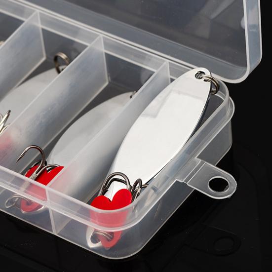 5Pcs Fishing Spoons Fishing Lures Compact Portable Casting Spoon Treble Hooks Jigs Hard Metal Spinner Baits for Freshwater Saltwater