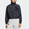 Adidas Originals Three Stripes Patch Pocket Stand Collar Front Zip Sports Jacket Women Jacket Black HS9506