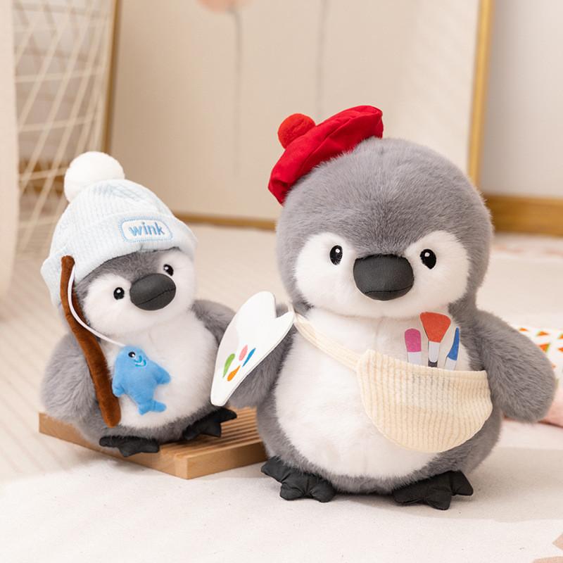 Penguin Cute Stuffed Animal Ornament With Chef Painter And Styles Fisherman