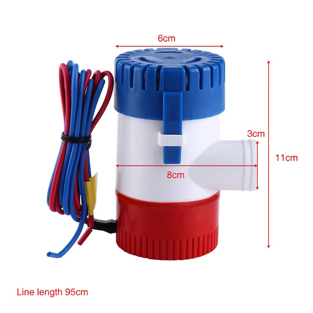 12V 3.8A 1100 GPH Electric Marine Water Bilge Pump Submersible For Yacht Boat