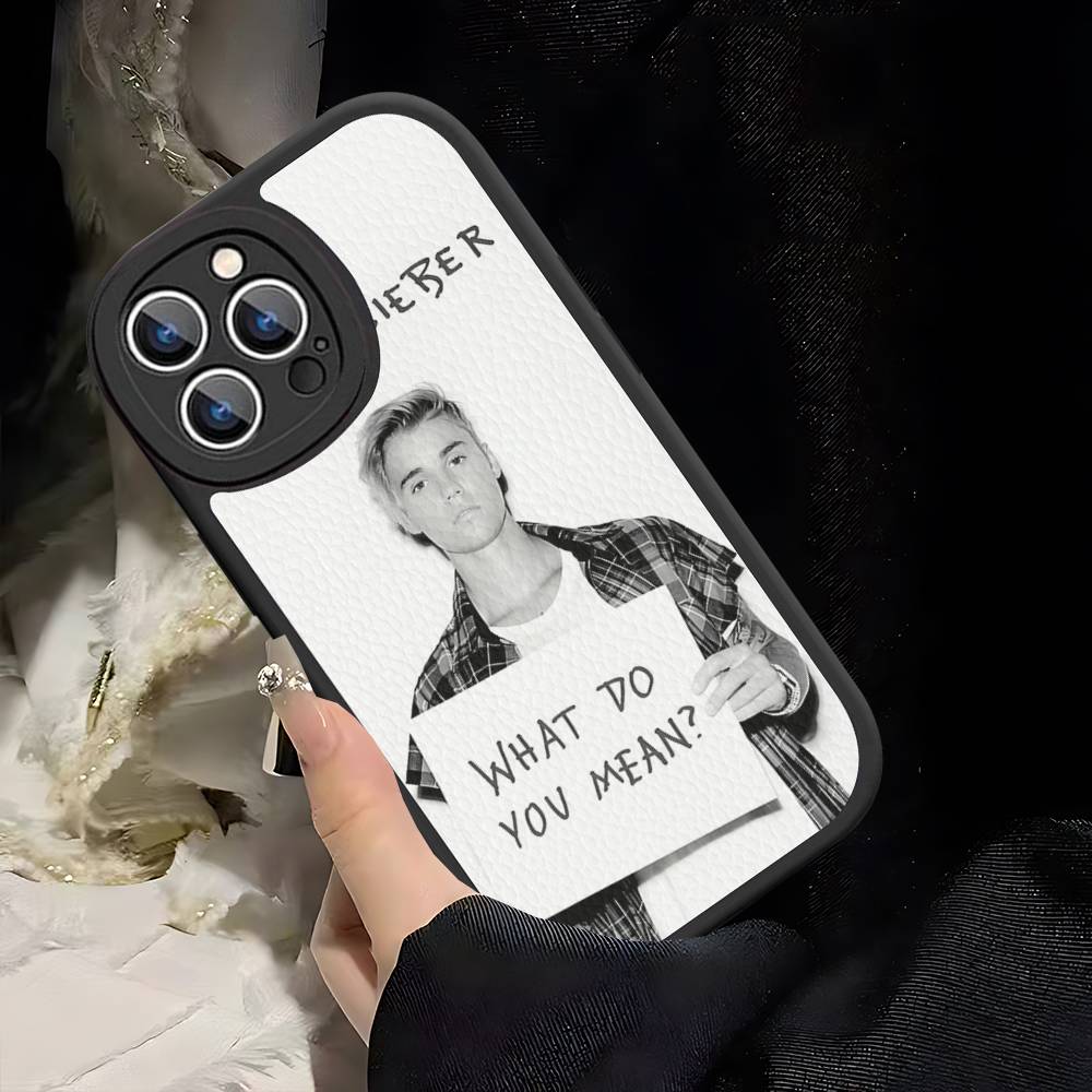 Sänger J-Justin B-Bieber Für IPhone 16 16E 15 14 13 12 11 Pro Max Plus Leder Rückseite Handyhülle