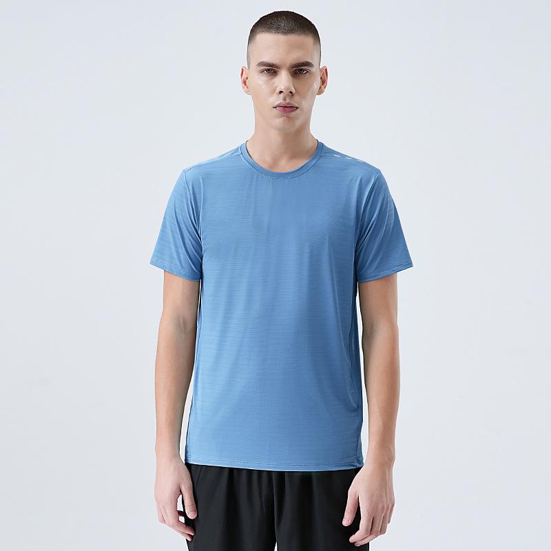 New Ice-Silk Quick-Dry Short-Sleeved T-Shirt for Men Lightweight Sports Training Top Stretch Outdoor Workout Short-Sleeved T-Shirt