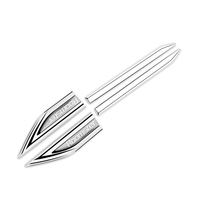 

Аксессуары для эмблем автомобиля, 2 шт./компл. для SKODA ROOMSTER, автомобильное крыло, металлическая наклейка, внешние декоративные наклейки, модификация серый