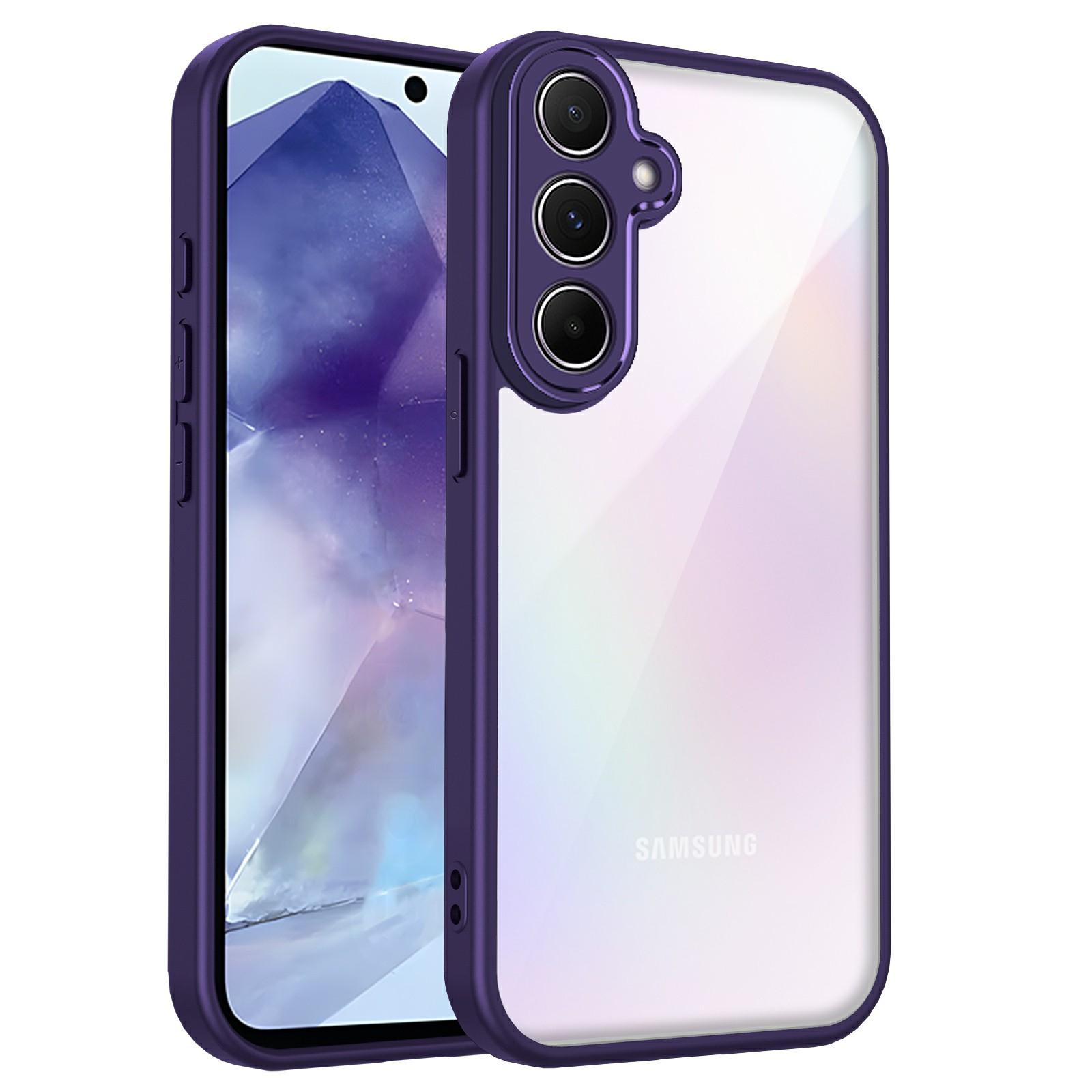 

For Samsung Galaxy S24 FE Case Matte Skin Touch Clear PC+TPU Shockproof Phone Back Cover Purple