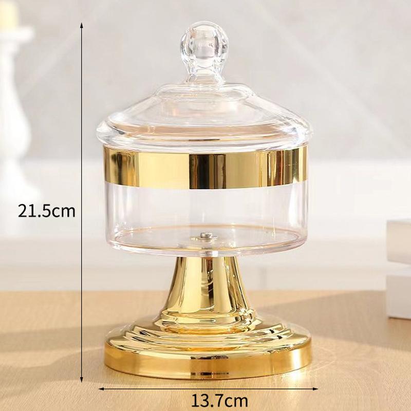 Nordic Acrylic Sealed Jar Transparent Plastic Storage Jar with Lid High Sugar Jar Candy Jar Living Room Decoration Accessories