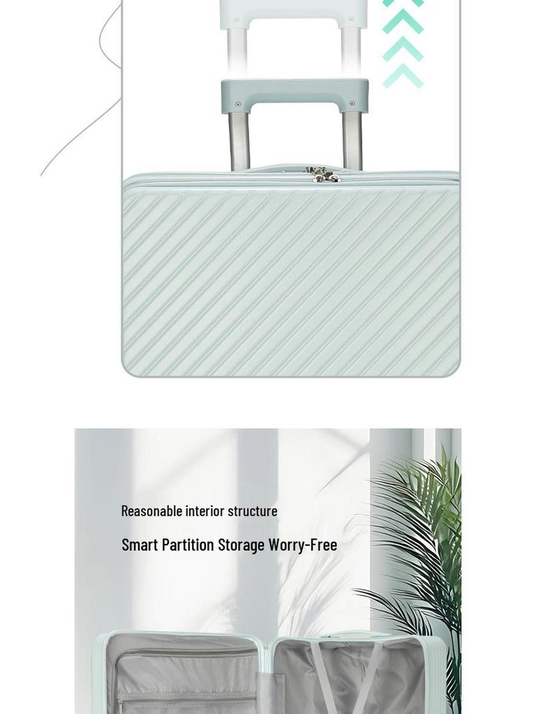 24-Inch Silent Universal Wheel Suitcase with Front Opening and Combination Lock