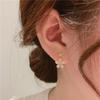 Korea   Design Fashion Jewelry 14K Gold Plated Exquisite AAA Zircon Hollow Flower Earring Elegant Women's Wedding Accessories