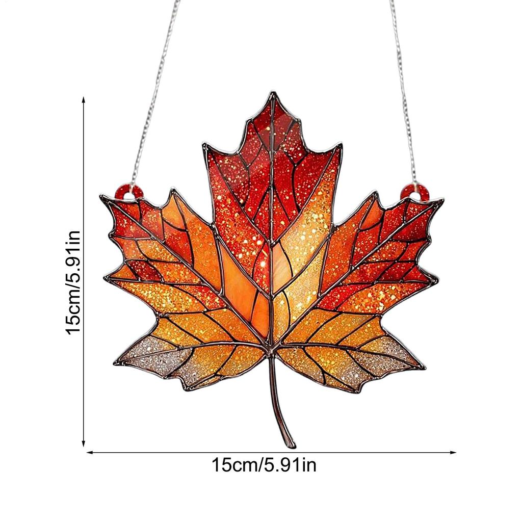 Garden Sun Catchers Decorative Wall Art Ornaments Fall Maple Leaves Window 2D Art Pendant Sun Catcher For Windowsill Bedroom