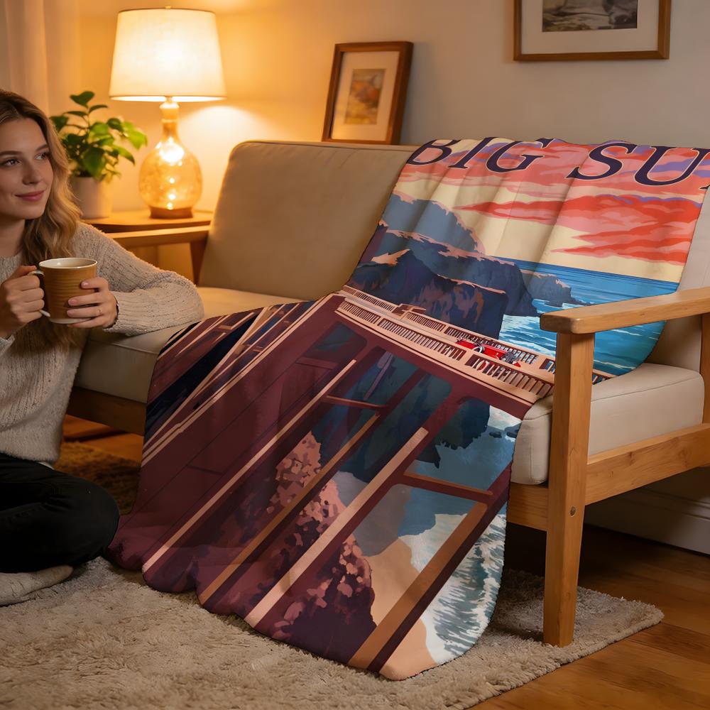Throw High-Density Short Plush Blanket For Sofa Nap Air-Conditioned Room Soft Skin-Friendly Big Sur